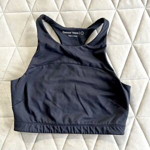 Outdoor Voices TechSweat Crop Top Move Free Crop Top Size Small Black